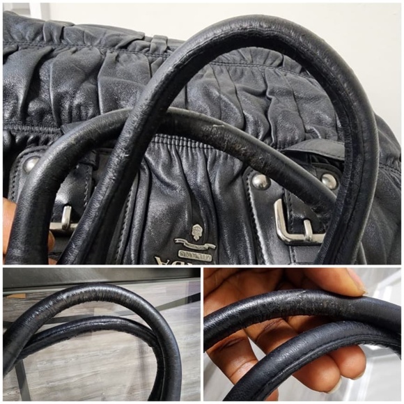 Authentic PRADA Nappa Leather Gaufre Tote Bag Black - Picture 5 of 15